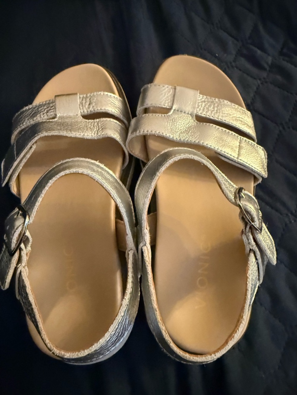 Vionic Solana Metallic Silver Women's Comfort Sandals 6 W . New